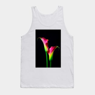 Two Lovely Red Green Calla Lillies Tank Top